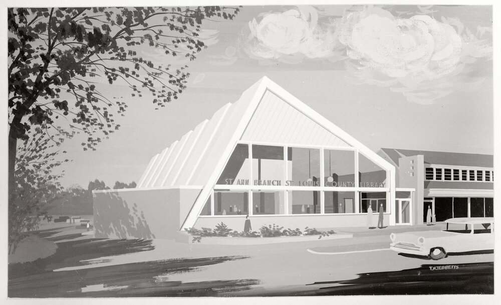 Architect's drawing of the Rock Road Branch exterior