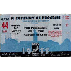 Century of Progress Opening Day Ticket